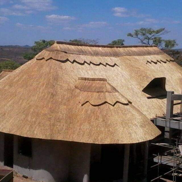Completed thatched structure